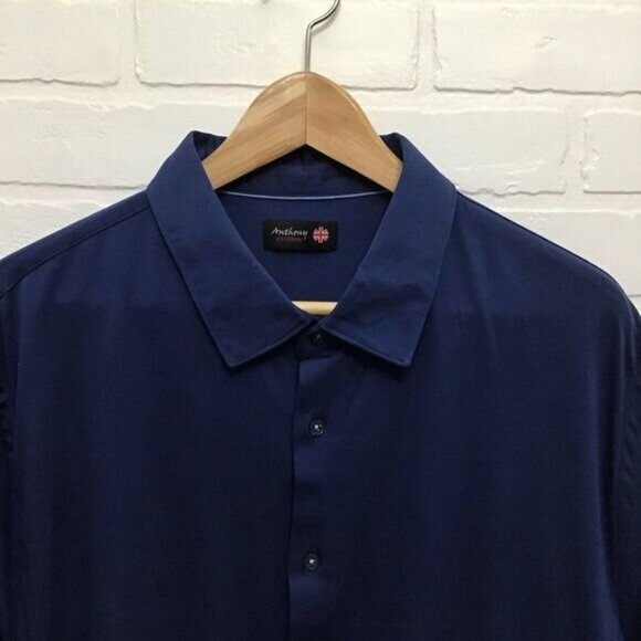ANTHONY of London blue 100% cotton sleeveless button down shirt 3XL - Picture 9 of 14